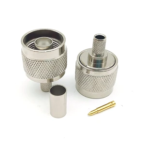 RF Coax Crimp Straight N Connector N-Type Male Female Plug RF Coaxial Adapter for RG8X LMR240 Cable