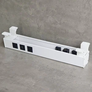 KHD004 Cable Tray with Power Socket Wire Mesh Tray for Desk PVC & Steel & Plastic Material Powder Coated Finish for Cable Laying