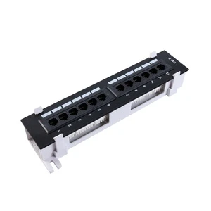 Cat6 12-Port Wall Mount Patch Panel Unshielded UTP Mini Network Patch Panel for Structured Cabling and Home Office Networking