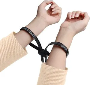 Heavy Duty 250lbs Tensile Strength Zip Tie Handcuffs Disposable Nylon Double Locking Cuffs Black Plastic Cable Ties