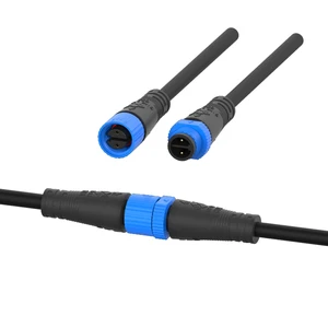 Customized M15 PA66 IP68 Waterproof Connectors 2pin 3pin Male Female Plug Over-Molding Copper Extension Rubber Wires Cables