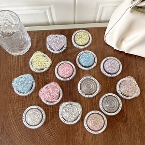 Round Love-shaped Magnetic Adhesive Glitter Powder Phone Support Extended and Folded Desktop Stand