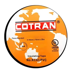 COTRAN 600V Fiber Insulation Waterproof Flame Retardant High Temperature Resistant KC63 Insulation Tape 0.18mm*19mm*20m