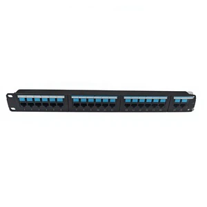 K&R 19 Inch 1U 2U Cat5e Cat6 UTP 24 Port Network RJ45 Patch Panel Cold Rolled Steel Blue
