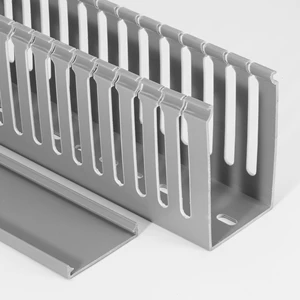 Electrical Conduit H100*W60 mm Grey Cable Trunking Cable Tray Plastic Electrical Conduit Slotted Cable Trunking Factory Supply