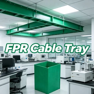 Low-gravity Structural FRP Cable Tray Custom Net Span Per Engineering Drawing For Urban Viaduct Electrical Pipeline Project