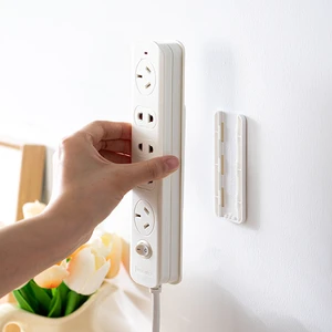 SHIMOYAMA Self-adhesive Punch-free Desktop Mobile Plug-in Socket Fixer Holder Bracket Stand Wall Mount Home Power Strip Fixator