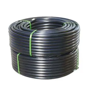 Black High-flexibilityHDPE Electrical Conduit, Coiled Structure for Easy Installation,for Underground Cable and Wire Protection.