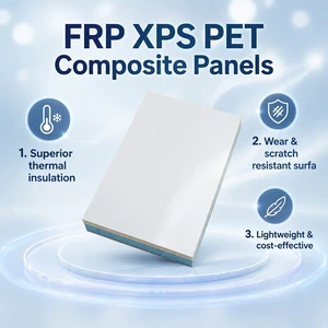 High Gloss FRP XPS Composite Sandwich Panel With PET Skin Thermal Insulation Wall Panel For RV Caravan Refrigerated Truck