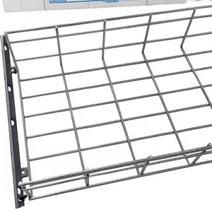 Aluminum Wire Mesh Cable Tray 50--100mm Width Ventilated Grid Type Office Cable Basket Tray