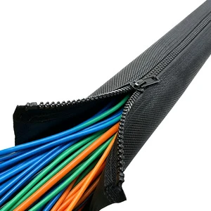 Nylon Braided Eco-friendly Flame-retardant Wire protection Cable Management Sleeves Zipper Cable Sleeve