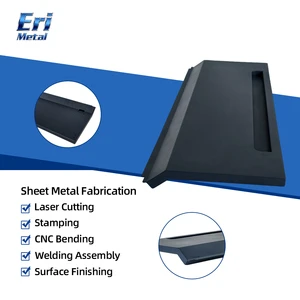 Custom ERI Brand Black Powder Coated Steel Cable Tray Cover With Laser Cut Slot CNC Bending For Office Desk Equipment Enclosure