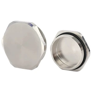 PG 9 11 13.5 M12 M32 M20 M25 NPT 1/4 3/8 3/4 Inch Metal Screw End Cap Nickel-plated Brass/Stainless Steel IP68 Stopper Plugs