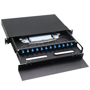 New FTTH ODF Optical Distribution Frame Drawer Type Fiber Optic Box Patch Panel 12 Core Fiber Optic Patch Panel