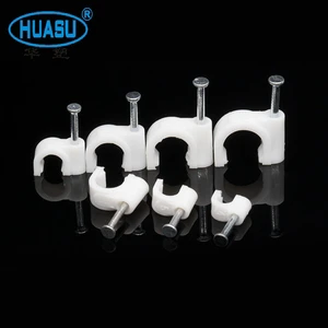 HUASU 100pcs High-Quality Cable Clips - Durable, Low Price, Bulk Pack in Polybag
