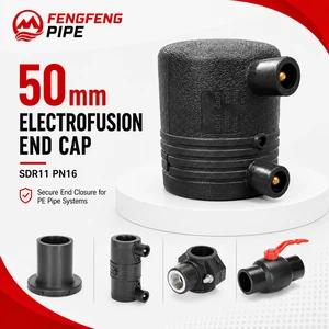50mm HDPE Electrofusion End Cap-Durable Leakproof PN16 Pressure Black Color Wholesale