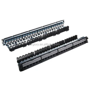 19 Inch UTPcat.5e Cat6 Cat.6a 24 Port French Type Patch Panel UTP or STP FTP for French Type