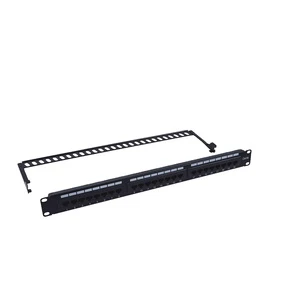 Blank Panel 24 Port 8 Port STP Blank Patch Panel 19'' 1U with Back bar Available for Cat5e or Cat6 Cat5e RJ45 Keystone Jacks