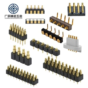 2 3 4 5 6 7 8 9 10 Pin Single Dual Row Pogo Pin Male And Female 2.54mm Gold Plated Spring Loaded Pcb Pogo Pin Connector