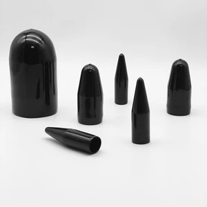 Black Soft PVC Cable Protective Cap & Sleeve JSYQ Brand JS Series UL94V-0 Certified Conical Rubber End Cap
