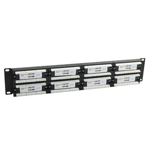 Factory-Price 19inch 2U UTP Telecom Patch Panel with 48 CAT6 Ports High Quality Telecommunications Product