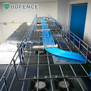 Customized Low Carbon Steel Cable Tray Sturdy Welded Structure Open Metal Galvanized Cable Tray Telecommunication Rooms