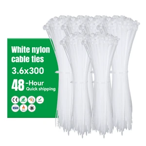 Smooth Edge Nylon Cable Ties 3.6*300mm 40LBS Strong Hold, Anti-Scratch for Computers, TVs, Printers - Neat Cable Routing