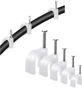 4mm to 40mm U Shape Nail Cable Clip Pipe Fixing Wall Hanging PVC Pipe Wall Clamp Cable Clip Cable Clip 100Pcs/bag Cable Manage