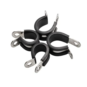 Durable Stainless Steel Rubber Lined P Clips Wiring Cable P Clip Metal