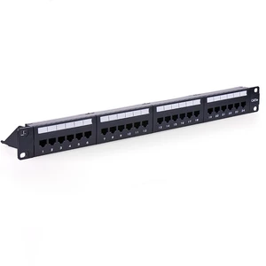High Quality OEM 19 Inch 1U 24 Port UTP Cat5e RJ45 Patch Panel for Server Rack Network Cabling Project
