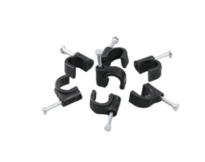 Made in China High Quality Black White Plastic Cable Clips with Nail
