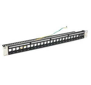 LiYuan LY-BPP04-1S24P Cat6A 24 Ports UTP 1U 19 Inches Networking Blank Black Patch Panel Made in China