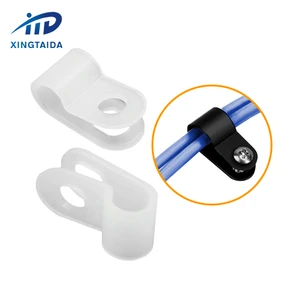 White Nylon R Type Cable Clip 3/ 16 Inch Cable Organizer Clip Black Wire Clips Plastic Nylon Cable Clamp