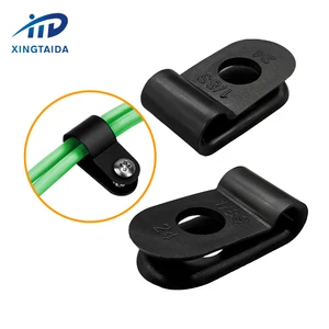 China Eco-Friendly 1000 Pcs Pack White Black Nylon Plastic R-type Cable Clamp Clips 1/8