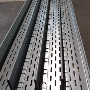 Silver Steel Ventilated Perforated Outdoor Cable Tray Cable Trunking with Cover Strut Channel As Support Industrial Construction