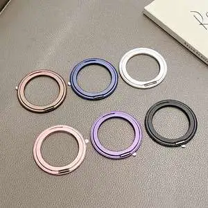 Ultra-thin Adhesive Type Aluminium Alloy Mobile Phone Stick Rotatable Ring Desk Charger Compatible Horizontal Vertical Support