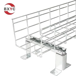 CE ISO Electro-Galvanized 100mm Width Wire Mesh Cable Tray Factory Supply for Indoor Cable Management
