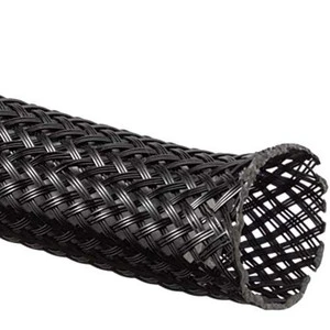 Black Cord Protector Wire Loom Cable Sleeve Pet Braided Cable Protective Management Sleeves Wire Loom Braided Cable Sleeve