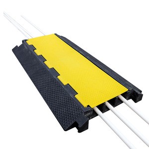 1 Pack 3 Channels Rubber Cable Protector, 900mm Ramp Wire Extension Cord Cover Outdoor Traffic Speed Bumps