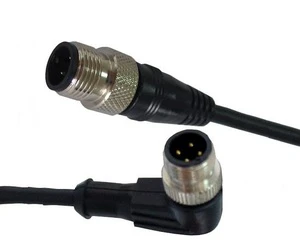 Connecting Cord, 2 Cable Plug 12pin Connectors M12x1, PUR Cable, Shielded M12 Connector