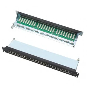 Cat6 FTP Shielded 24 Port 1U 19 Inch Rack Mount RJ45 Patch Panel
