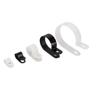 OUORO UC-2 R Type Mountable Clamp 9.5mm 3/8 Inch Electrical Wire Cable Plastic Mounting Clips