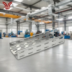 HUAPENG Industrial Plant Perforated Cable Trays Carbon Steel Heat Dissipation Ventilation Slotted Cable Tray