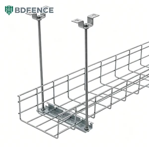 Galvanized Low Carbon Steel Wire Mesh Cable Tray Anti-Corrosion Narrow Type Grid Cable Tray for Harsh Industrial Projects