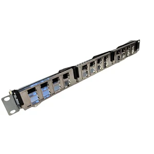 24 Port 19-Inch Modular Patch Panel Rack Mount FTP Shielded Distribution Frame CAT5E CAT6 CAT6A CAT7 Network Blank Patch Panel