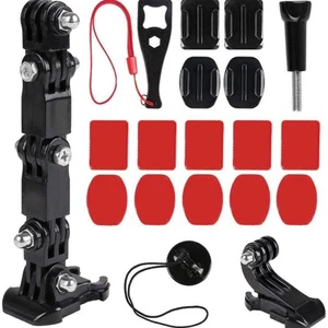Durable Helmet Chin Mount Extension Bracket for GoPro Hero Series Adhesive Motorcycle Helmet Camera Mount for Action Cameras
