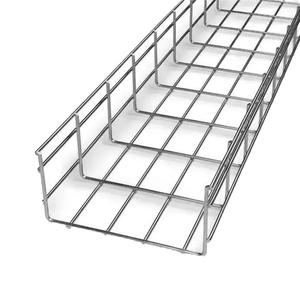 Industrial Stainless Steel Wire Mesh Waterproof Wall Mounted Grid Cable Tray with 100KGS/M Load Capacity