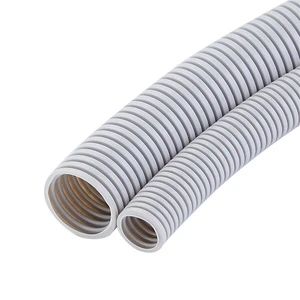 Ledes IEC61386 Heavy Duty Flexible Pipe Grey Solar Plastic PVC Corrugated Conduit 20mm 25mm