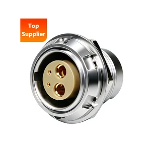 BEXKOM 2*powers+2*signals Circular Connector IP68 450~2100V High Voltage EMC Shield Brass Chrome for Rail Transit
