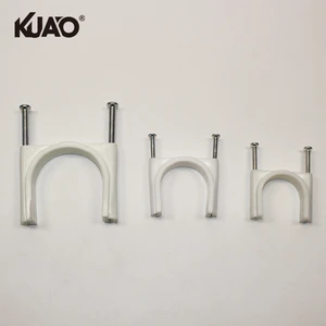 White Plastic Iron Cable Clips Assorted Sizes Wire Management Fasteners for Home Office Electrical Cable Clips Nails